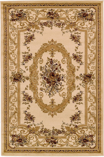 Unique Loom Versailles Collection Traditional Classic Floral Motif Area Rug (4' 0 x 6' 0 Rectangular, Ivory/ Tan)