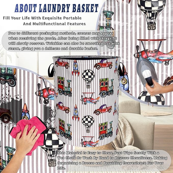 Personalize Cars Printed Laundry Basket Oxford Cloth Foldable Funny Laundry