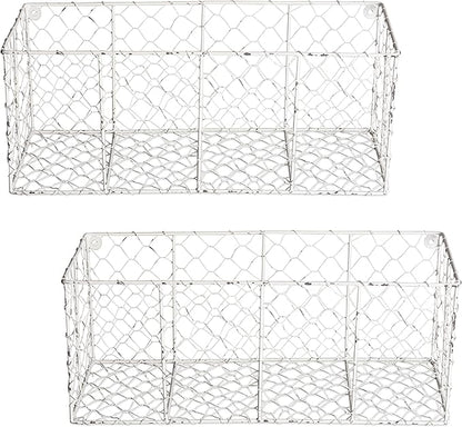 DII Chicken Wire Collection Farmhouse Vintage Wall Baskets, Medium Basket