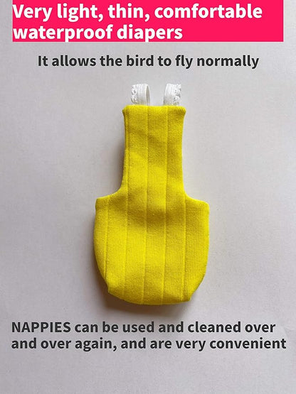 Parrot Bird Diapers, Birds Flight Suit, Parrot Clothes, Pet Animal Costumes, Bird Clothes, Cockatiel Bird Diaper, Pet Bird Diapers, Parrot Flight Suit, Bird Parrot Clothes (Yellow, S)