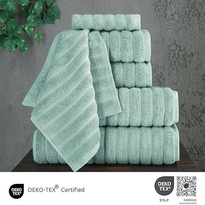 Classic Turkish Towels CTT Luxury 6 Piece Towel Set, 100% Turkish Cotton