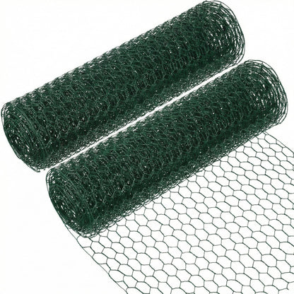 SATINIOR 2 Sheets Chicken Wire Frame Mesh for Floral Arrangements Fence Garden Poultry Netting Galvanized Hexagonal Metal Chicken Wire Fencing Roll for Craft Work Garden(23.6 x 157.4 Inches,Green)