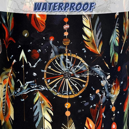 Boho Feather Printed Laundry Basket Foldable Oxford Cloth Colorful Laundry