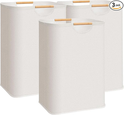 STORAGE MANIAC 3-Pack Large Laundry Hamper, 80L Collapsible Laundry Basket