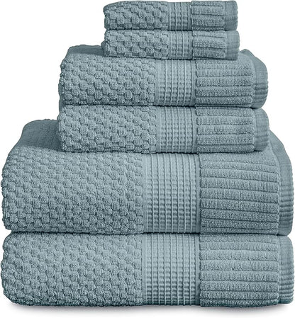 NY Loft 100% Cotton Towel Set 6 Piece | Super Soft & Absorbent Quick-Dry 2 Bath