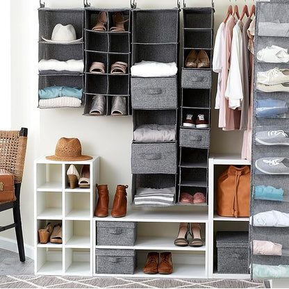 Household Essentials 6 Shelf Hanging Closet Organizer, Hanging Closet Shelf