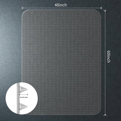 WASJOYE Office Chair Mat for Carpet, Desk Chair Mat for Carpet, Thick Computer Chair Mat with Non-Slip Studded for Home and Office Low Pile Carpet, 48" x 60"