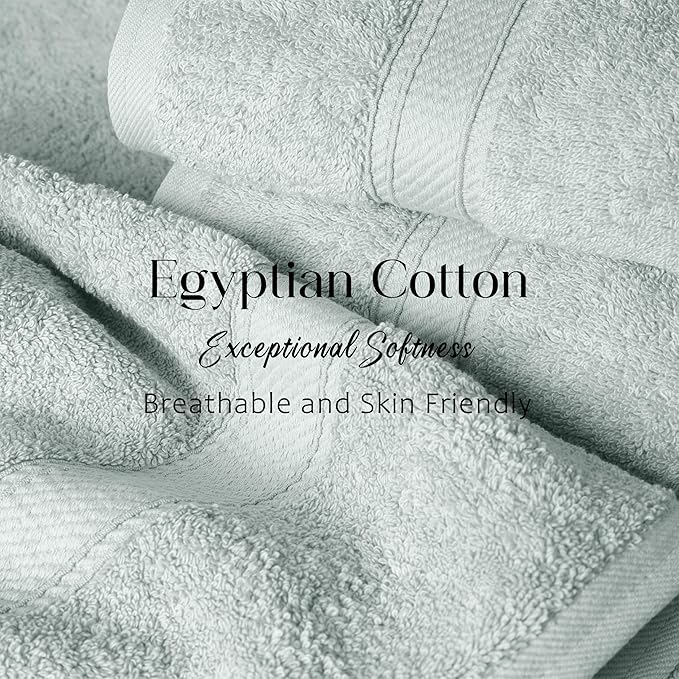 SUPERIOR Egyptian Cotton Pile Bath Towel Set of 2, Ultra Soft Luxury Towels