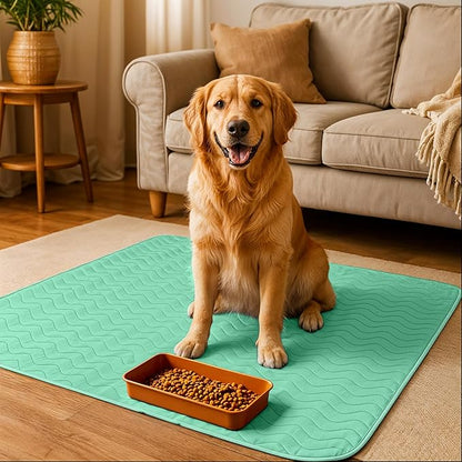 Utopia Bedding Washable Pee Pads for Dogs 18" x 24" (Pack of 4), Waterproof Incontinence Bed Pads for Adults, Elderly and Kids, Heavy Absorbency Pet Training Pads for Sofa and Couch (Green, Blue)