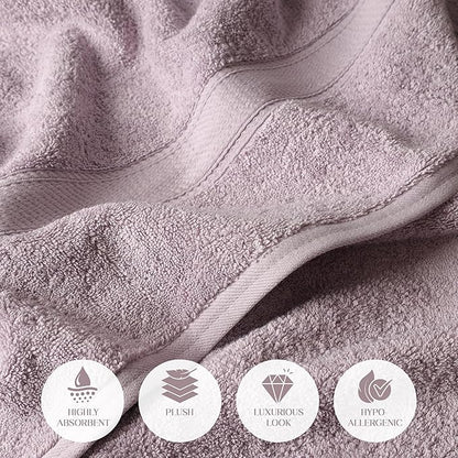 SUPERIOR Egyptian Cotton Pile Bath Towel Set of 2, Ultra Soft Luxury Towels
