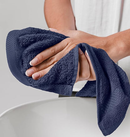White Classic Luxury Cotton Washcloths 13x13 Inch