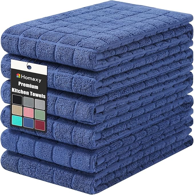 Homaxy Premium Cotton Kitchen Towels 16"x 28", Large Natural Ring Spun 390 GSM