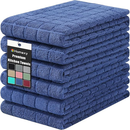 Homaxy Premium Cotton Kitchen Towels 16"x 28", Large Natural Ring Spun 390 GSM