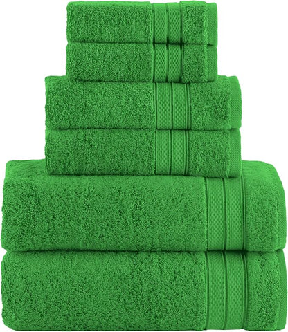 Elegant Comfort Luxury 6-Piece Towel Set, Premium Soft 100% Turkish Cotton