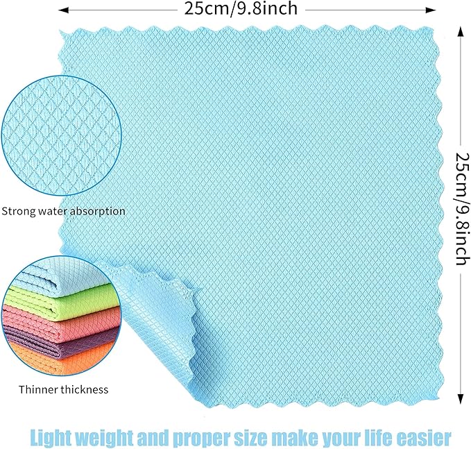 Streak-Free Miracle Cleaning Cloths, 20 Pack Fish Scale Cleaning Cloth Reusable