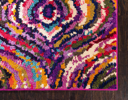 Unique Loom Estrella Collection Colorful, Abstract, Geometric, Gradient, Modern Area Rug (3' 3 x 5' 3 Rectangular, Multi/Pink)