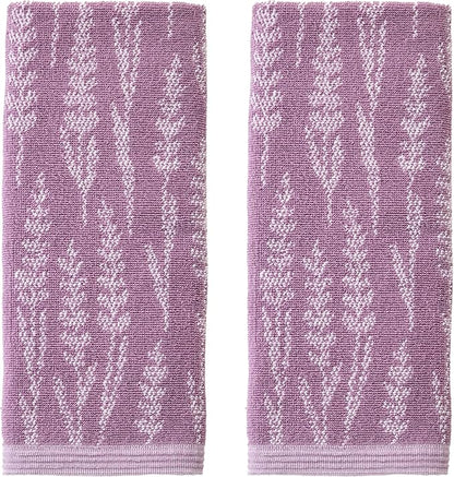 SKL Home Lavender Silhouette 100% Cotton Jacquard 2pc Hand Towel Set,