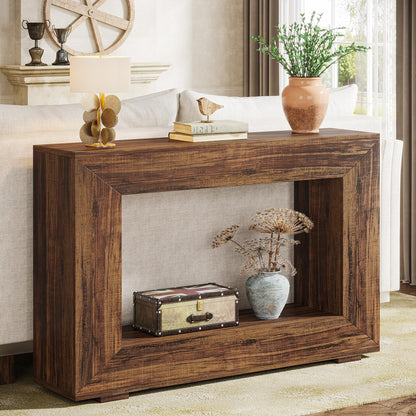 Tribesigns Farmhouse Console Table, 47 Inches Entryway Console Table with Storage, Industrial Hallway Accent Table for Living Room, Entrance