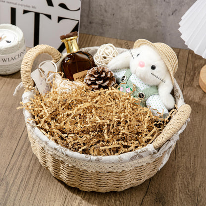 Mefleet 2 LB Crinkle Cut Paper Shred Filler Brown Crinkle Shredded Paper for Gift Box - Gift Basket Bag Filler - Kraft Grass Cushion Stuffing for Christmas Holiday Packaging Wrapping