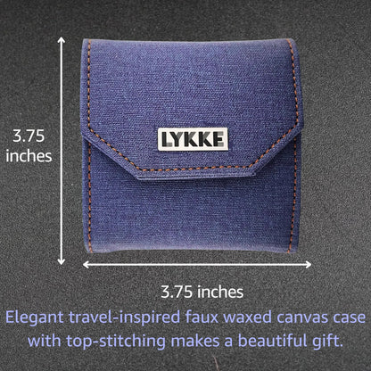 Lykke Flight 3.5 in. Mini Set US Sizes 0, 1, 1.5, 2, 2.5 Interchangeable Circular Knitting Needles for Lace, Fingering, Sock, Baby Yarn, Stainless Steel, 3 Cords, Denim Case, Project Bag