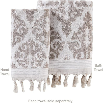 SKL Home Mirage Fringe 100% Turkish Cotton Hand Towel, 16x26 in