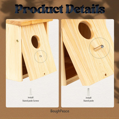 Wooden Bird Houses for Outside Birdhouses Nest Bluebird House for Cardinals Finch Wren Swallow for Garden Viewing 1A#