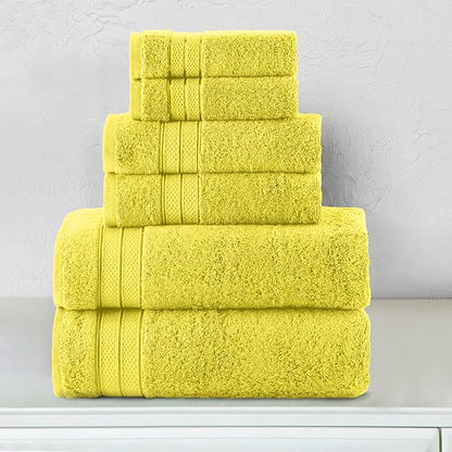 Elegant Comfort Luxury 6-Piece Towel Set, Premium Soft 100% Turkish Cotton