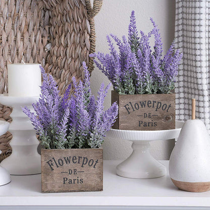 Besteek 10 Bundles Fake Flowers Artificial Lavender Faux Plastic Plants Purple Flowers for Home Wedding Kitchen Garden Patio Porch Window Box Office Table Centerpieces Indoor Outdoor Decor, Purple