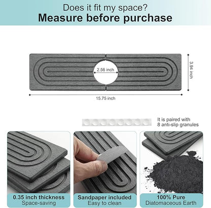Faucet Mat for Kitchen Sink, Diatomite Fast Drying Stone Sink Tray, Super