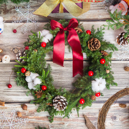 Grapevine Wreath Set, Marrywindix 2 Pieces Natural Vine Branch Wreath Christmas DIY Rattan Wreath Garland for Christmas Holiday Craft Wedding Decor (12 in.)