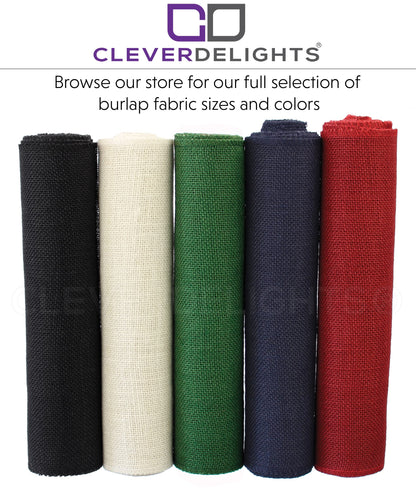 CleverDelights 12" Green Burlap Roll - Finished Edges - 5 Yards - Jute Burlap Fabric