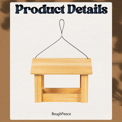 Bird Feeders for Outdoors Wood Hanging Bird Feeder for Cardinals, Finches, Chickadees