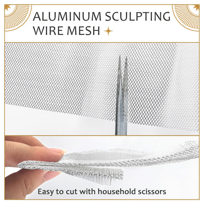 UNIFAMILY 2 Rolls Sculpting Wire Mesh,6.5FT x 16IN Aluminum Wire Mesh for Arts and Craft, Aluminum Armature Wires for Sculpting, Armature Mesh for Clay, Sculpting Craft Mesh for DIY Projects
