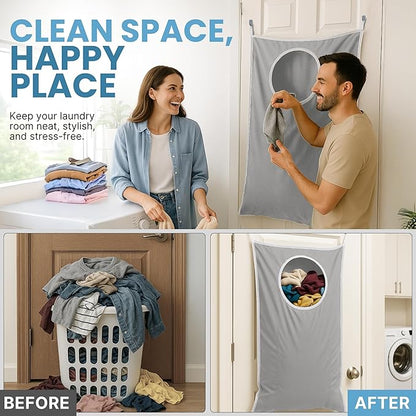 Hanging Laundry Hamper Bag XL, Space Saving over the Door Storage Bags