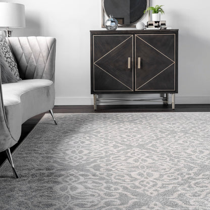 Nuloom Jaime Grey/Ivory, 6'7" x 9', Vintage Trellis, Soft and Cozy, High Traffic, Stain Resistant, Easy Clean, Durable Area Rug for Bedroom, Living Room, Dining Space, Den, Foyer, Entryway