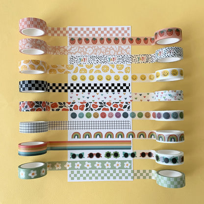 Washi Tape Set of 16 Rolls of 15 mm Wide Cute Decorative Washi Tape for Journaling, Scrapbook, Washy Crafts, Bullet Journals, Planners, DIY Décor, Craft Supplies For Adults & Kids (Splash)