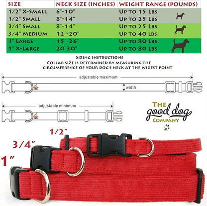 Hemp Corduroy Dog Collar - No Pattern (1" Large, Plum)