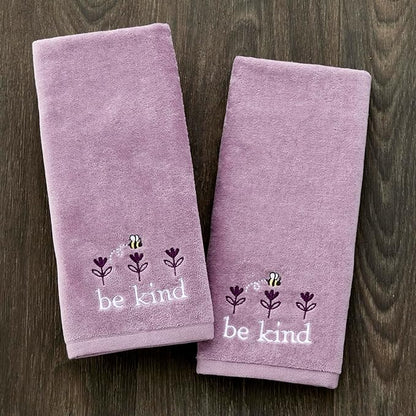 SKL Home Bee Kind 100% Cotton Embroidered 2pc Hand Towel Set, Decorative