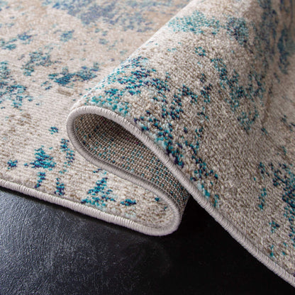 SAFAVIEH Area Rug 8x10 - Madison Collection - Large - Blue & Grey, Modern Boho Abstract Design, Non-Shedding & Easy Cleaning, Ideal for Living Room, Bedroom, Office, Dining Space (MAD440M)