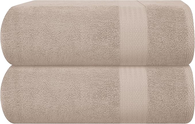GLAMBURG Premium Cotton Oversized 2 Pack Bath Sheet 35x70-100% Pure Cotton