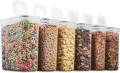 6 Pack Airtight Cereal Food Storage Container