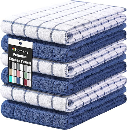 Homaxy Premium Cotton Kitchen Towels 16"x 28", Large Natural Ring Spun 390 GSM