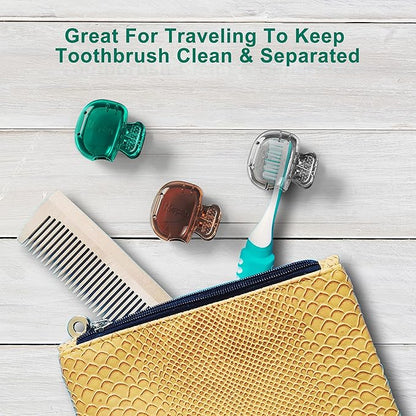 Mspan Toothbrush Protector Travel Cover: Brush Head Cap Cute Clip Case Bulk