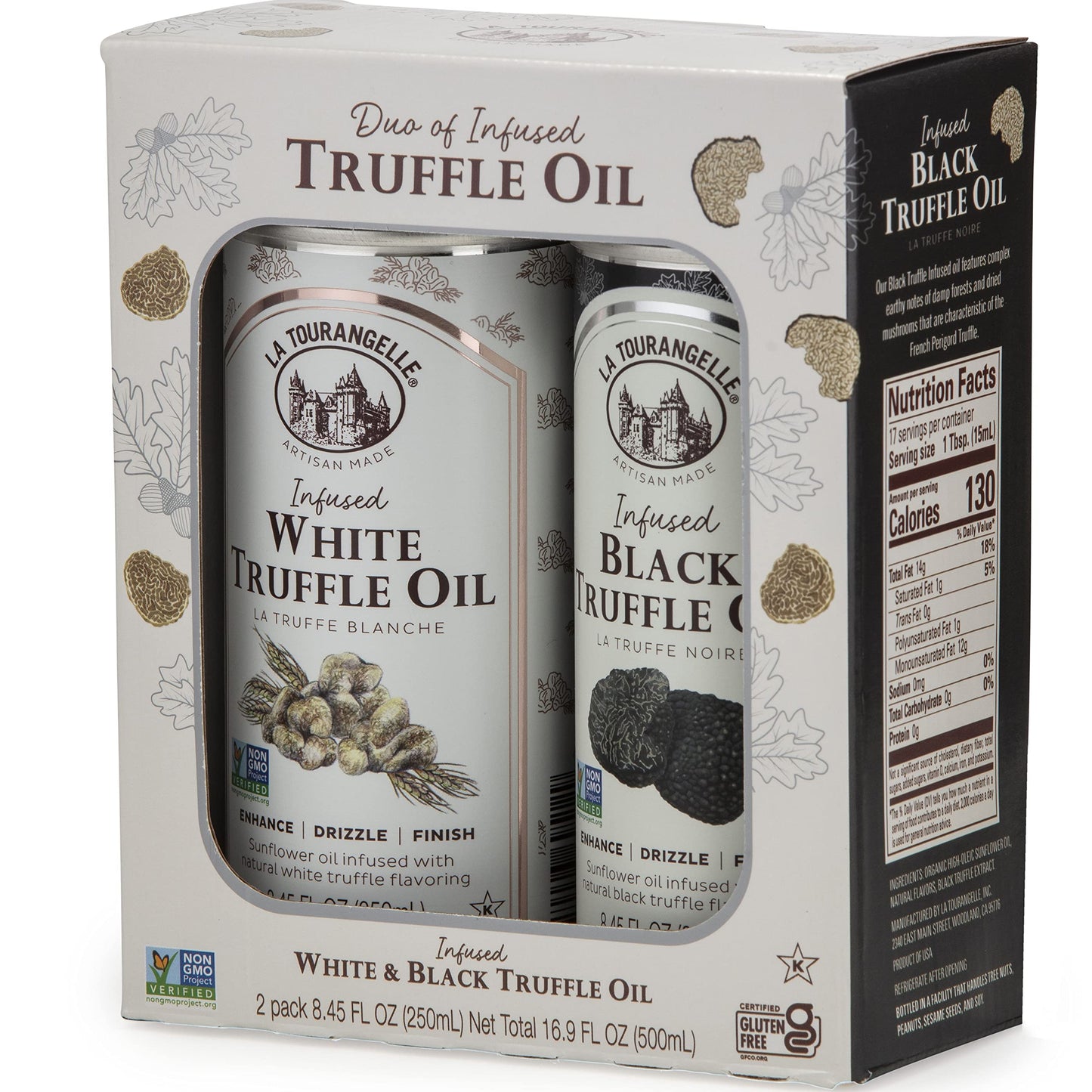 La Tourangelle, White Truffle Cooking Spray, Complex Gourmet Earthy Flavor for Spraying on Pasta, Popcorn, Vegetables, Potatoes, and More, 5 Fl Oz
