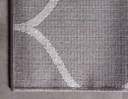 Unique Loom Trellis Frieze Collection Area Rug - Rounded (8' x 10', Dark Gray/ Ivory)