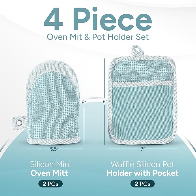 Casa Platino Silicone Oven Mitts & Pot Holders, 4-Piece – Oven Mitt