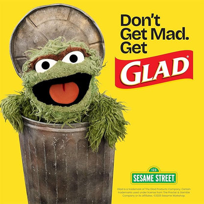 Glad ForceFlex Tall Kitchen Drawstring Trash Bags, 13 Gal, Gain Lavender