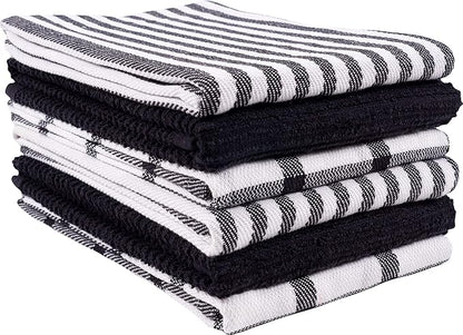 KAF Home Premium Kitchen Towels, Large 100% Cotton, Flat & Terry Absorbent Dish