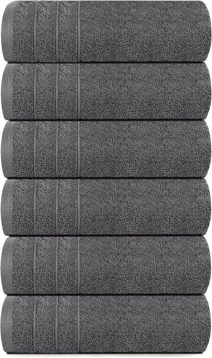 Tens Towels Pack of 6 Hand Towels, 100% Cotton, Lighter Weight, Quick to Dry