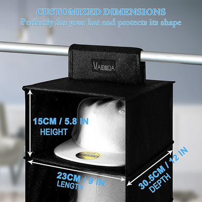 VAESIDA Hat Rack for Closet, 10 Shelf Hanging Hat Organizer for Baseball Caps